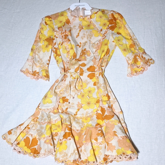 SOLD🆕Zimmermann Primrose Flutter Mini Dress - Picture 4 of 11